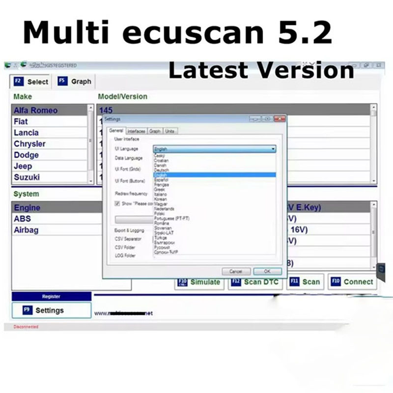 Latest Multiecuscan V5.2 Regis - Obd2 Scanner 评论和价格