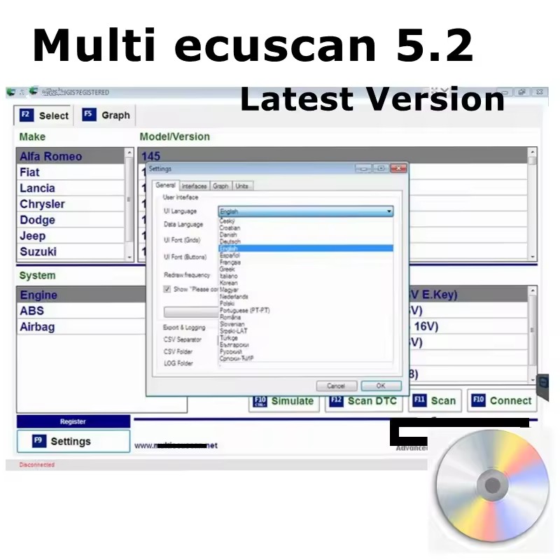 Latest Multiecuscan V5.2 Regis - Obd2 Scanner 评论和价格