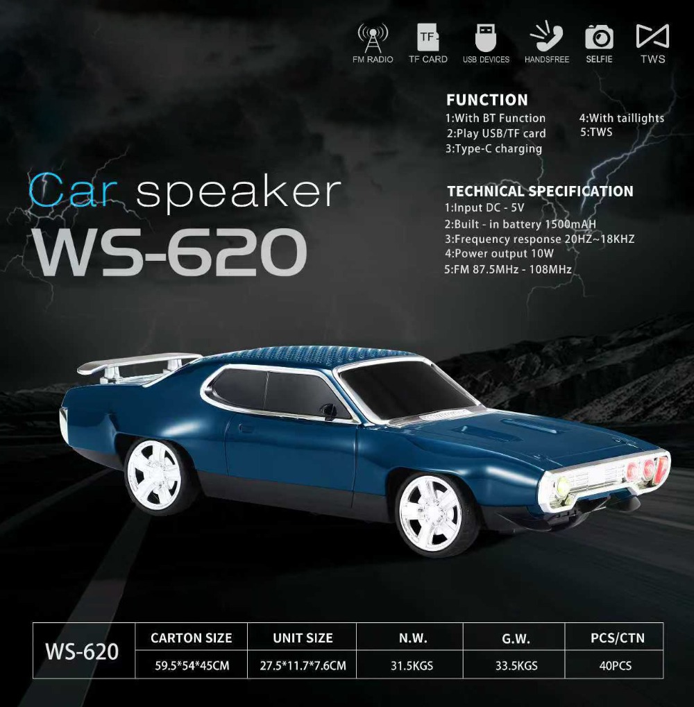 WS-620 Retro Car Shape Bluetoo - Car Accessories Amazon 评论和价格