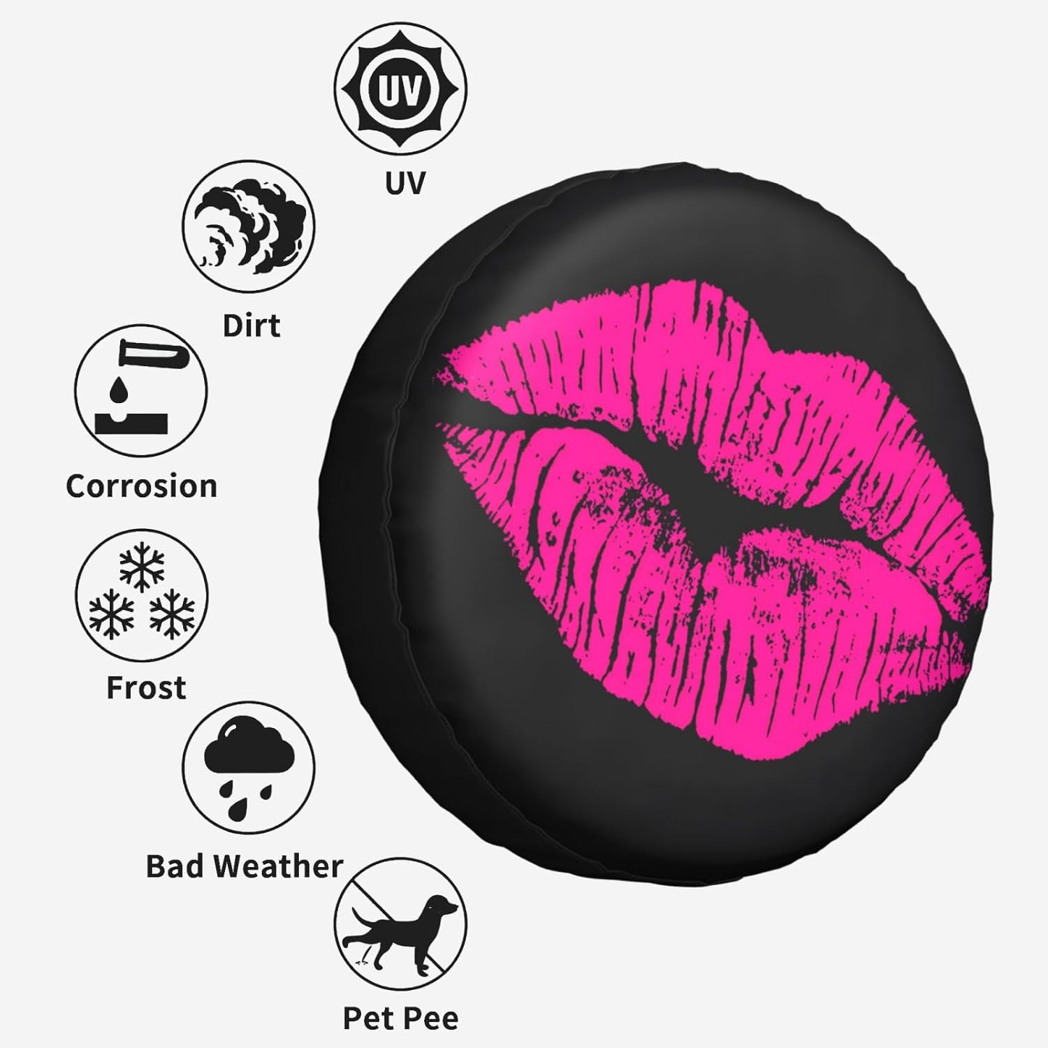 80s Hot Pink Kiss Lips Spare T - Car Accessories Lipa 评论和价格